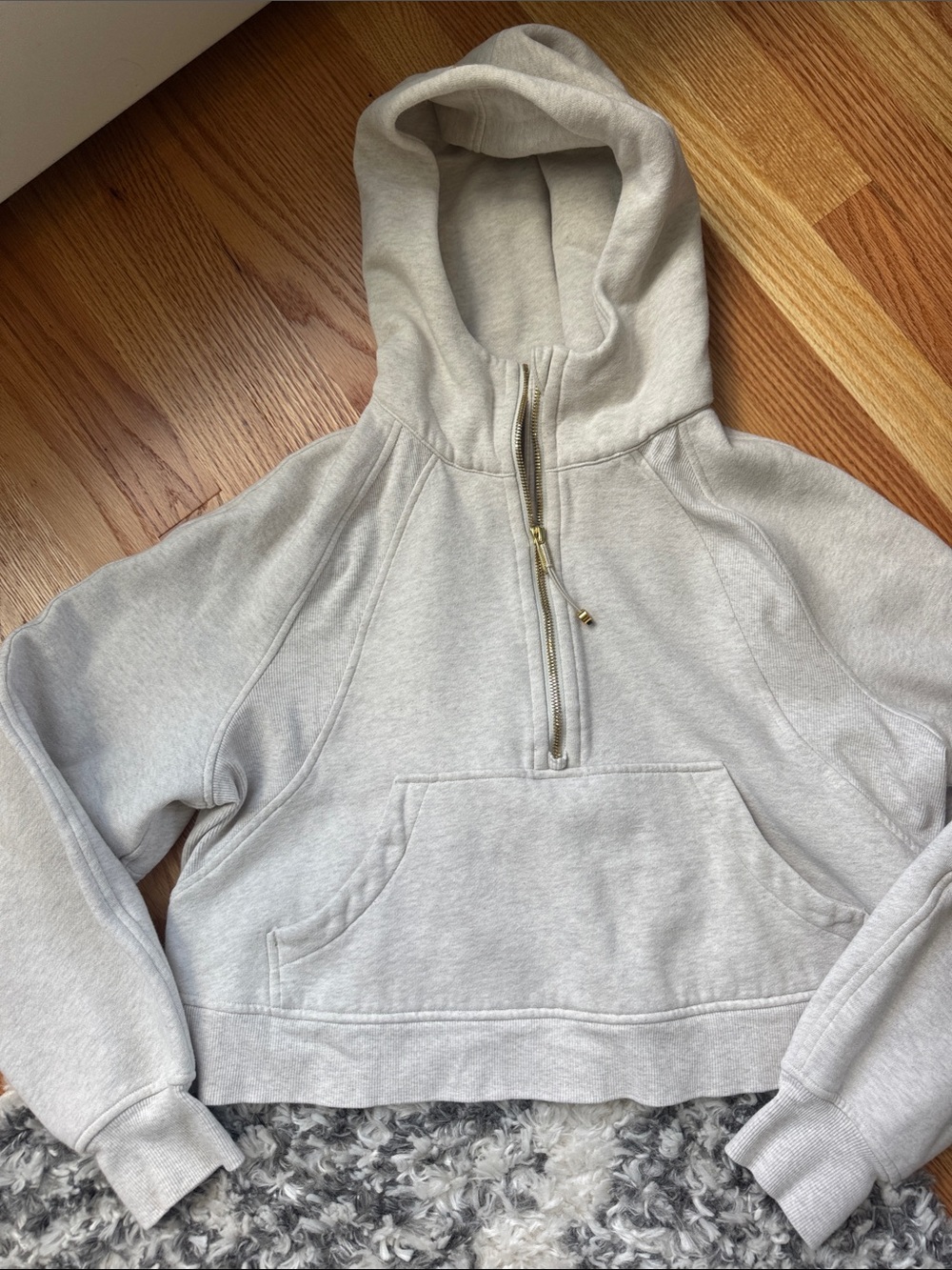 lululemon athletica warm Gray Half-Zip scuba Hoodie